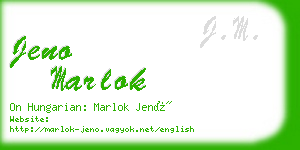 jeno marlok business card